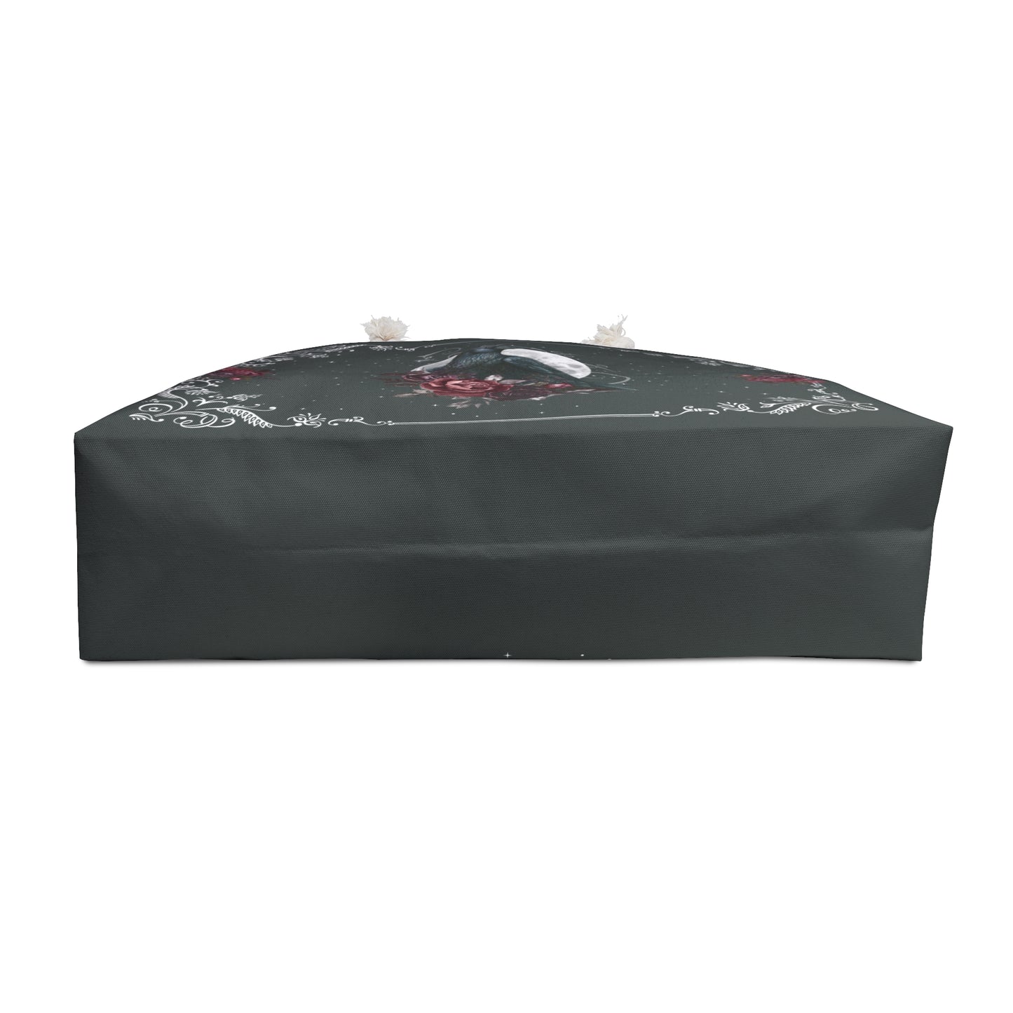 Black bag with decorative elements on a white background