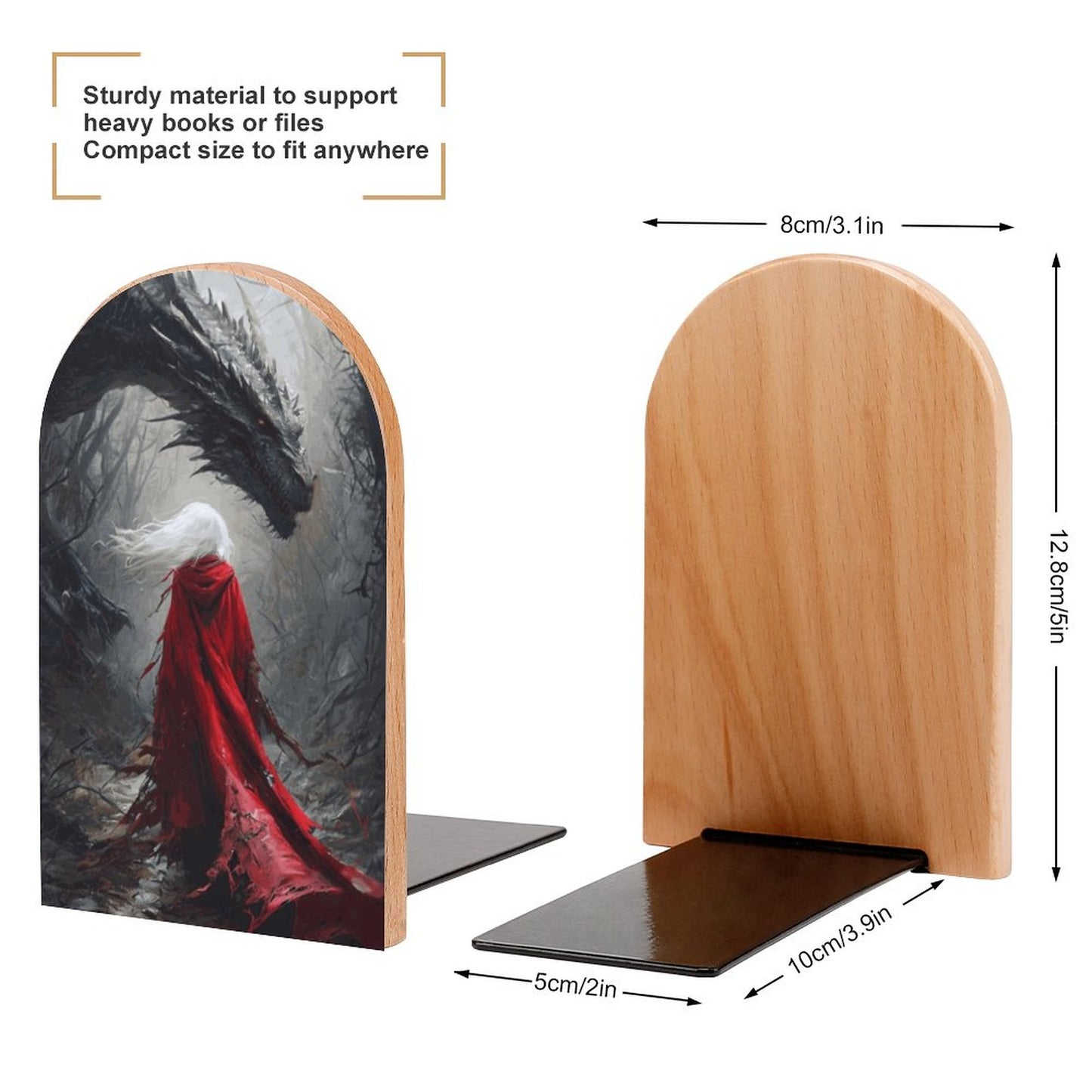 Throne of Glass Fantasy Wood Bookends: Featuring ACOTAR and Aelin themes