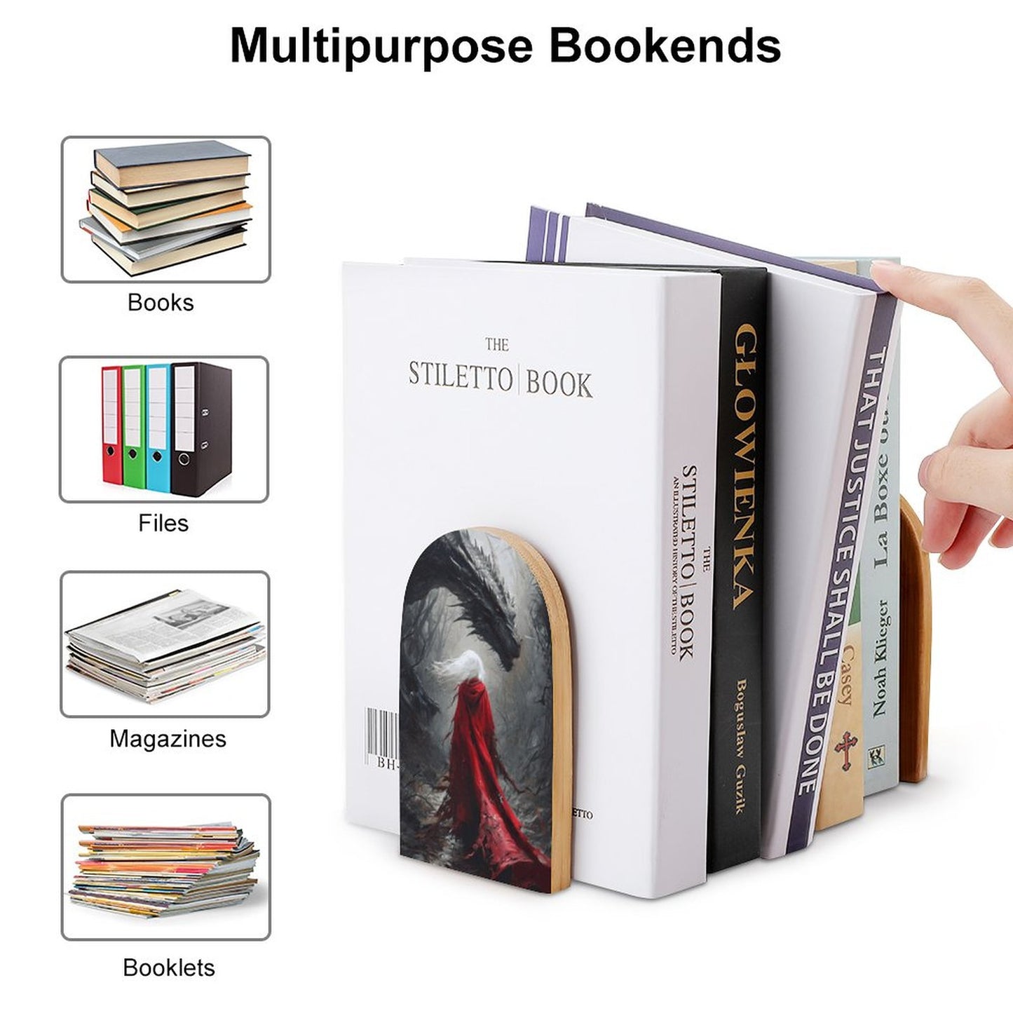 Throne of Glass Fantasy Wood Bookends: Featuring ACOTAR and Aelin themes