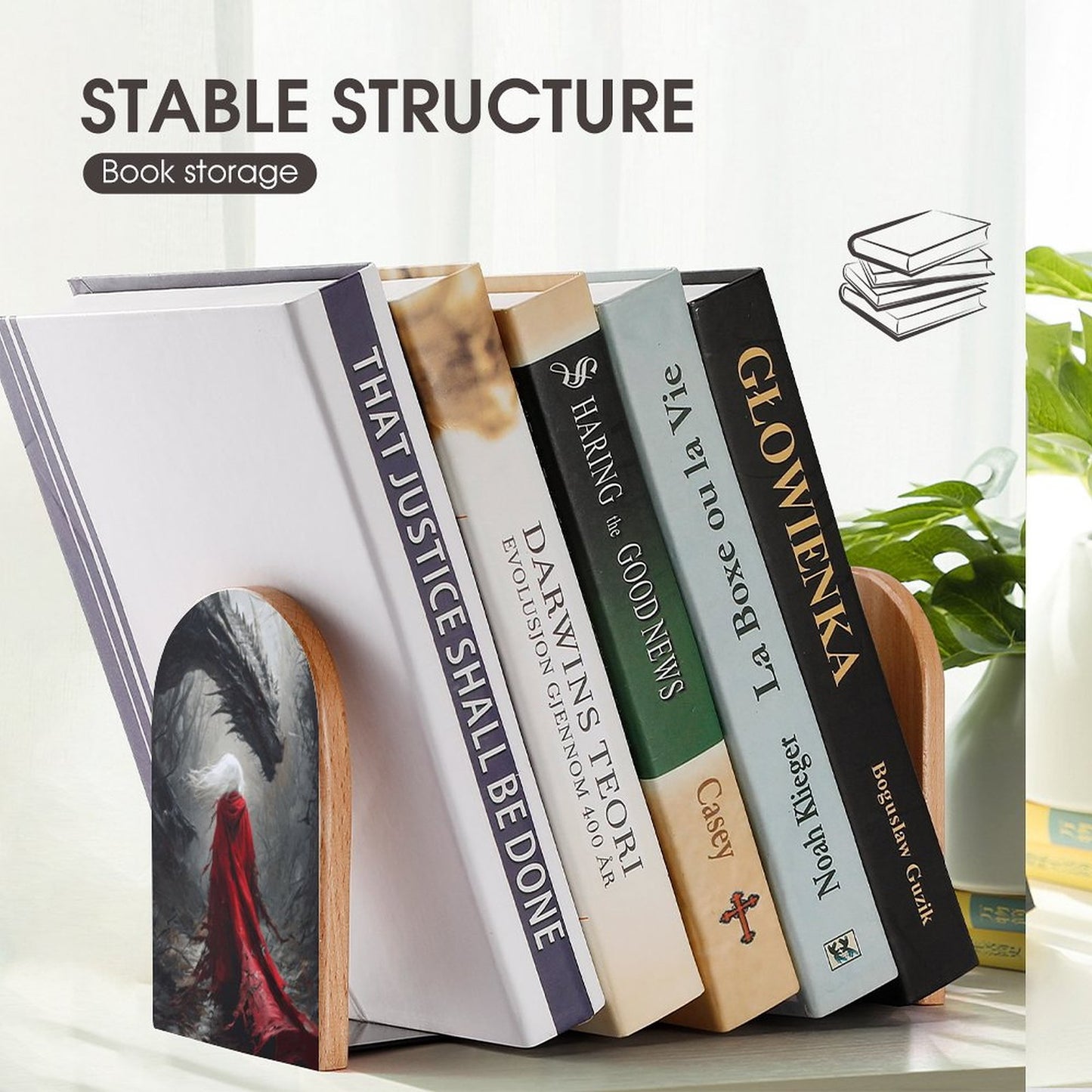 Throne of Glass Fantasy Wood Bookends: Featuring ACOTAR and Aelin themes