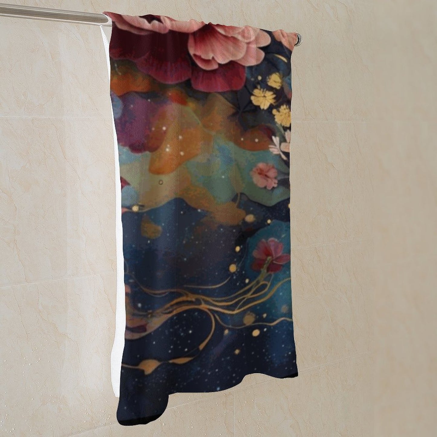 Vintage Rose Bath Towel, Victorian Roses Bath towel, Shabby chic, Dark Academia