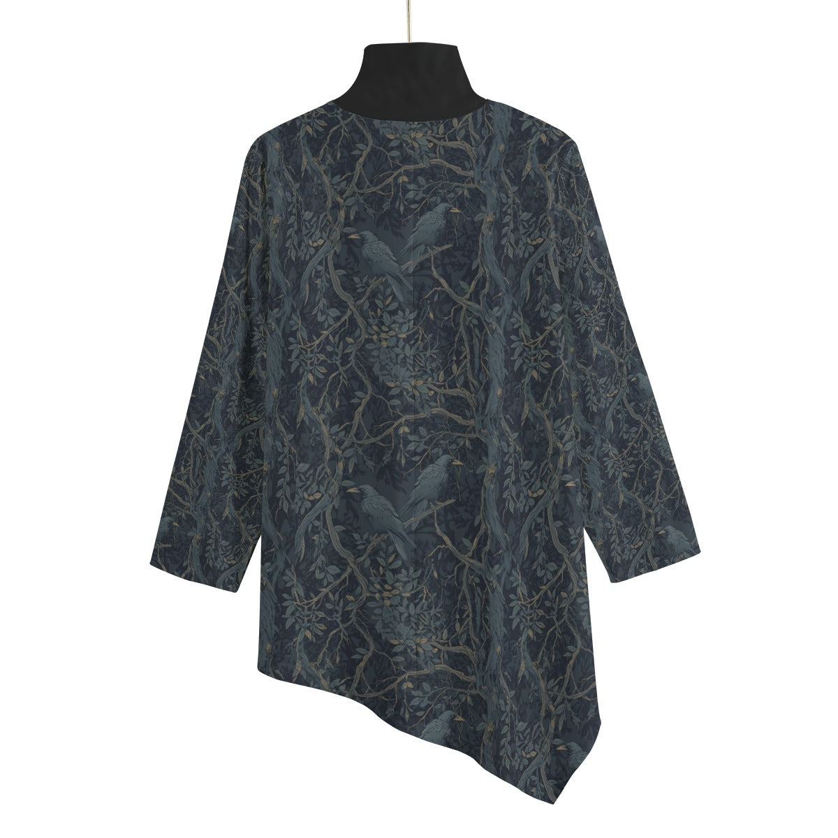 Dark patterned coat on a white background