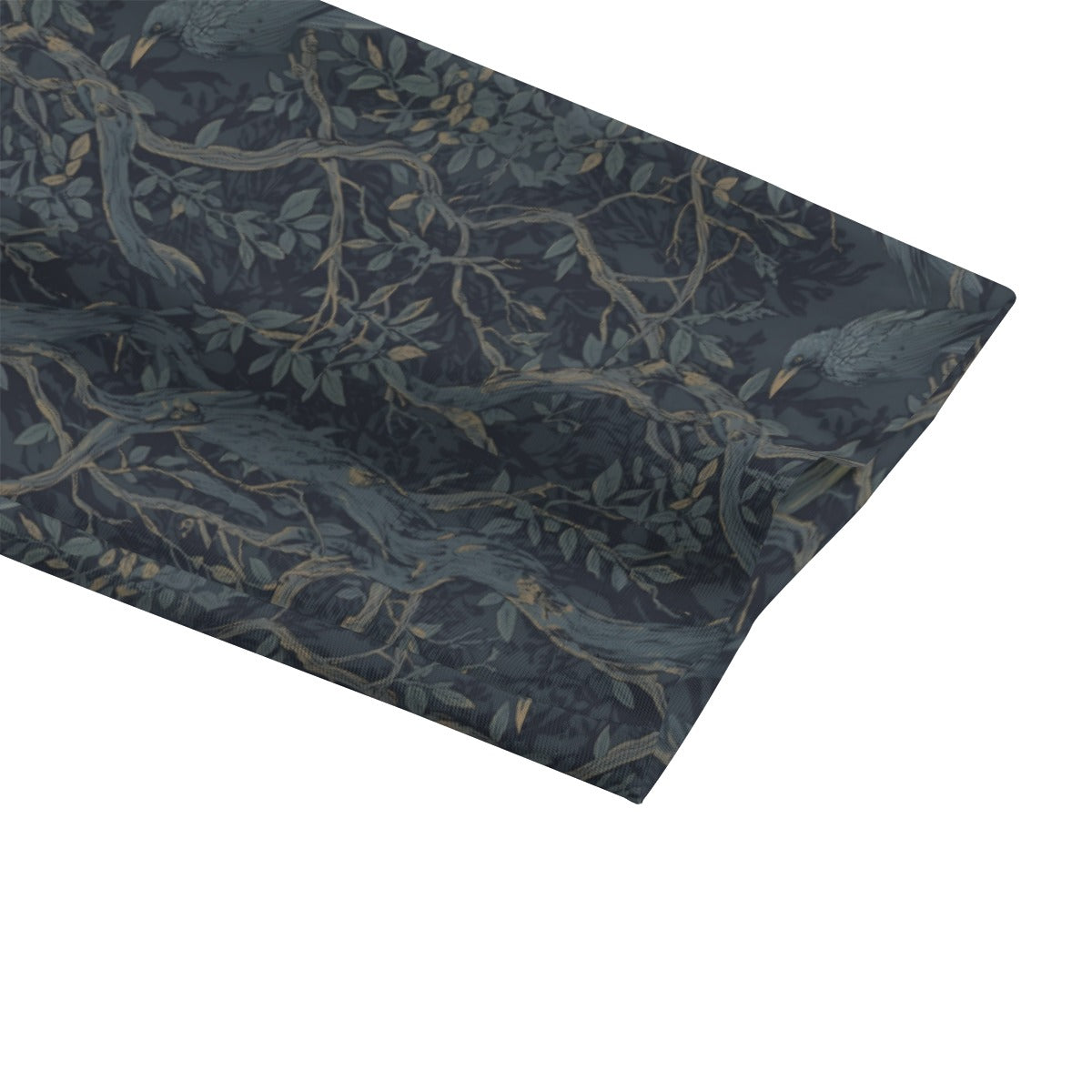 Dark blue fabric with tree branch pattern on a white background