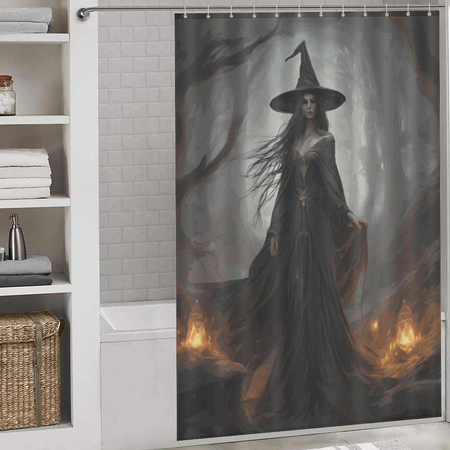 Witchy moon goddess Shower Curtain, Witchy Gifts winter solstice