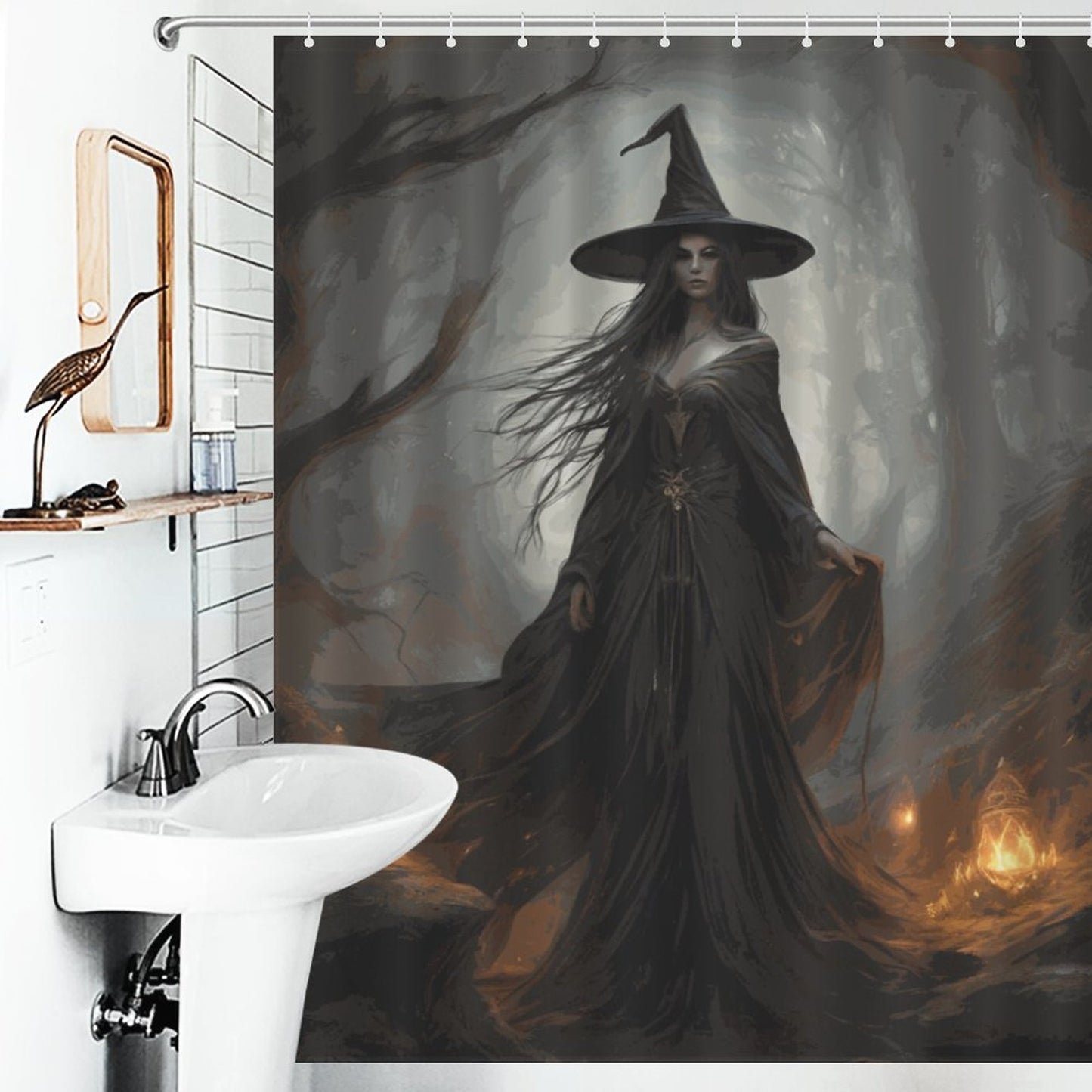 Witchy moon goddess Shower Curtain, Witchy Gifts winter solstice