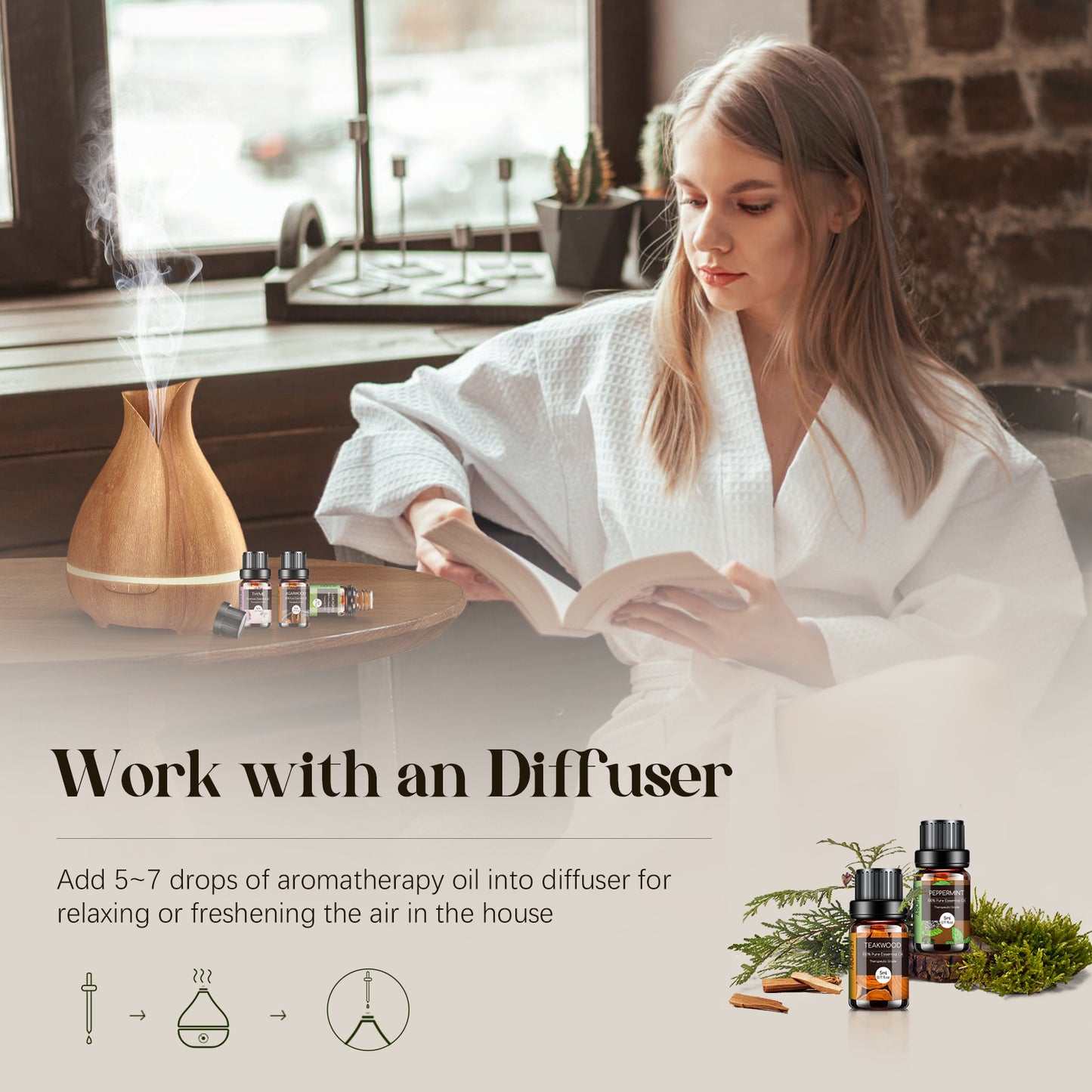 Woody & Herbal Essential Oils Set - TOP 14 Fragrance Oil for Diffusers