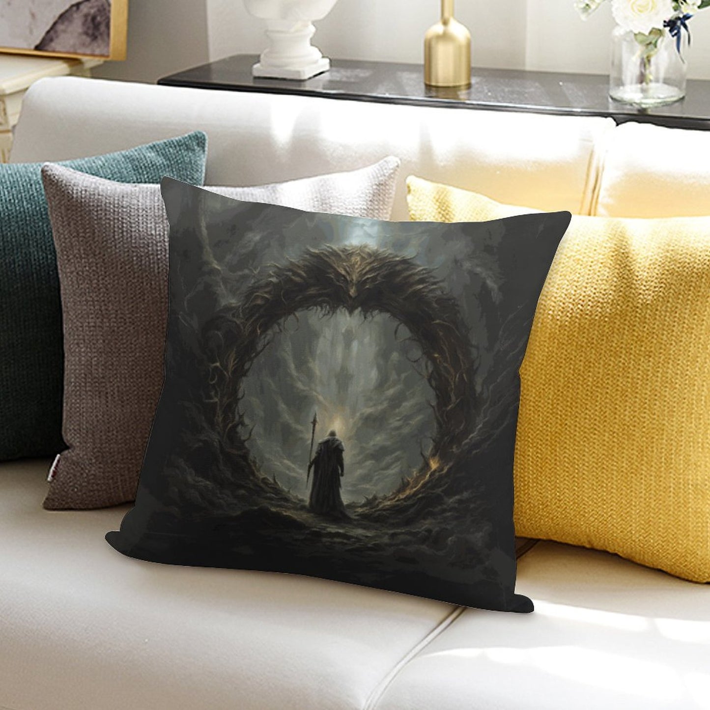 Elden Ring Gamer Plush Throw Pillow Cover: Dark Souls, Dragon Age Merch