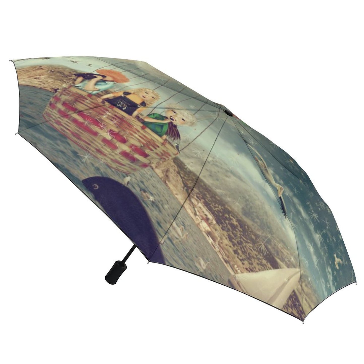 Whimsi ladies Auto Umbrella with Printed Pattern Outside ZYS03-8K
