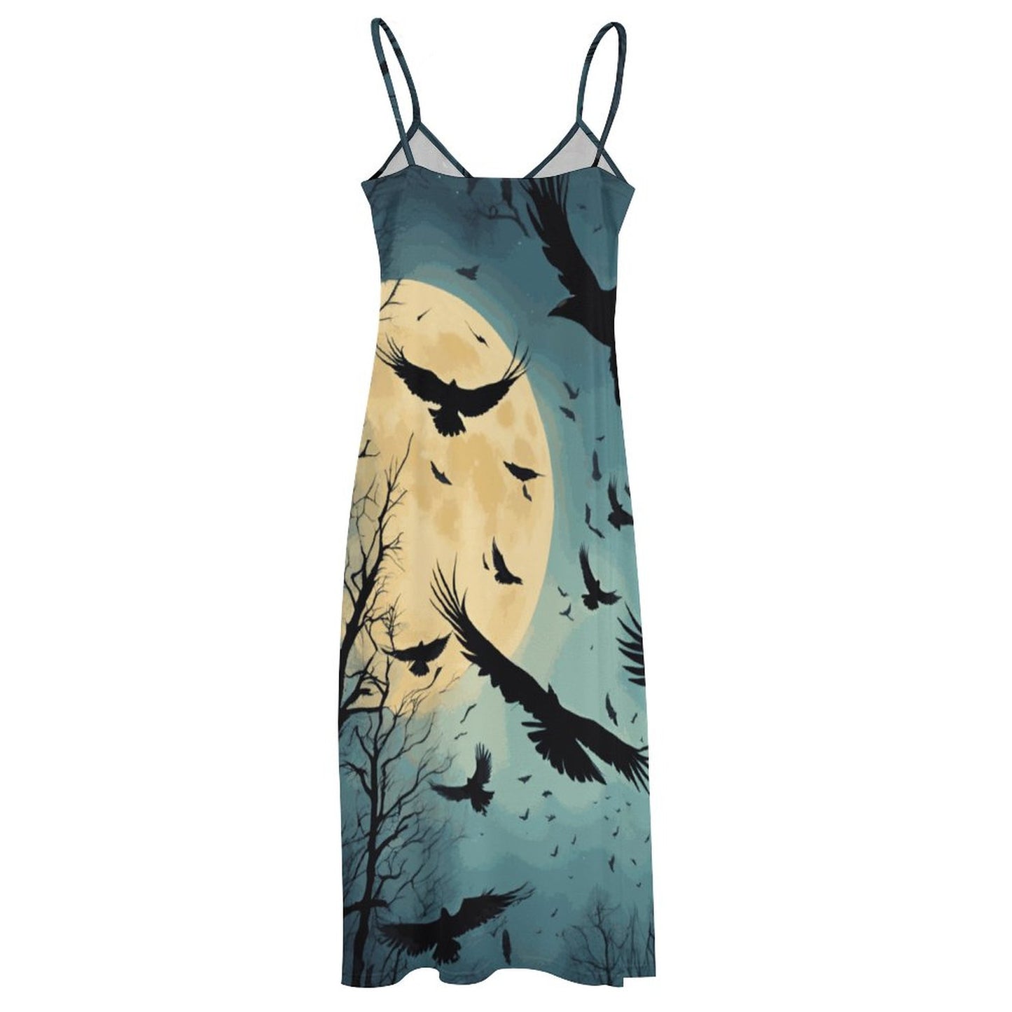 Midnight Crows Ankle-length Slip Dress BDQ (All-Over Printing)