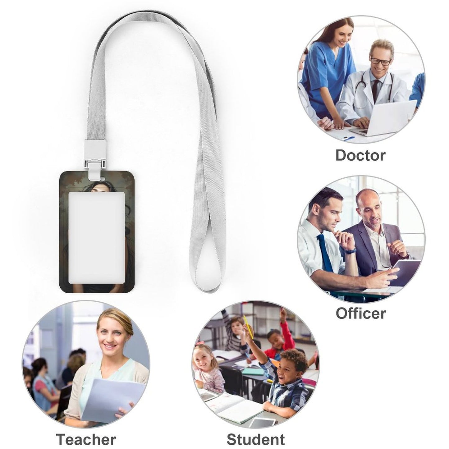 Lilith with snakes Vertical ID Badge Holder
