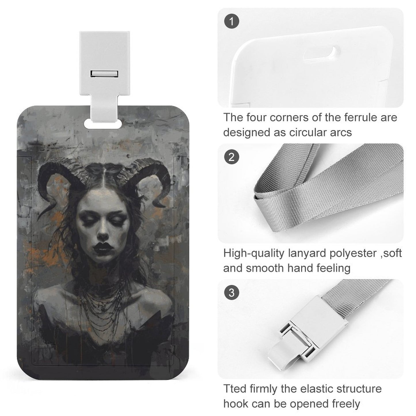 Horned Lilith Vertical ID Badge Holder