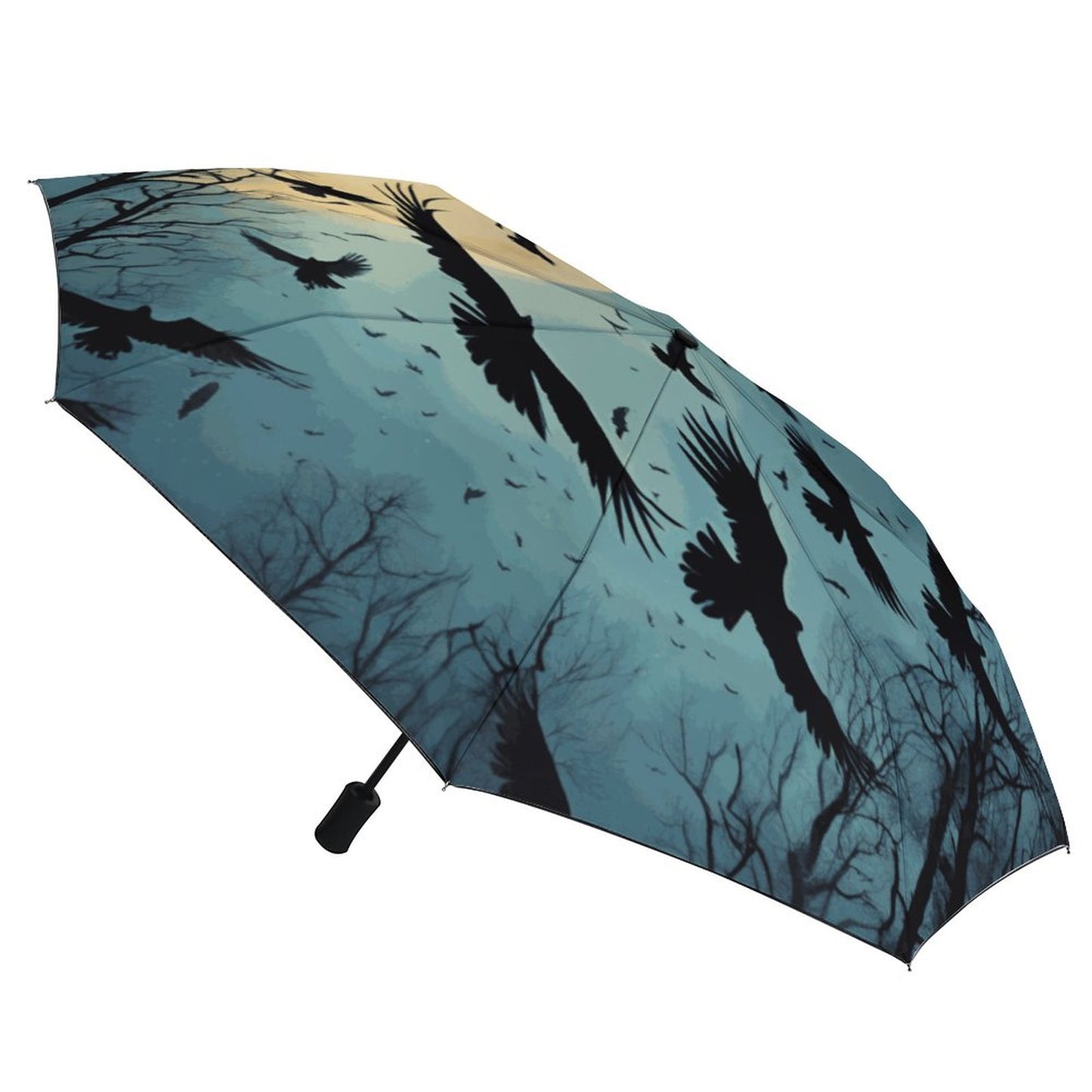 Full Moon Crow Auto Umbrella with Printed Pattern Outside ZYS03-8K