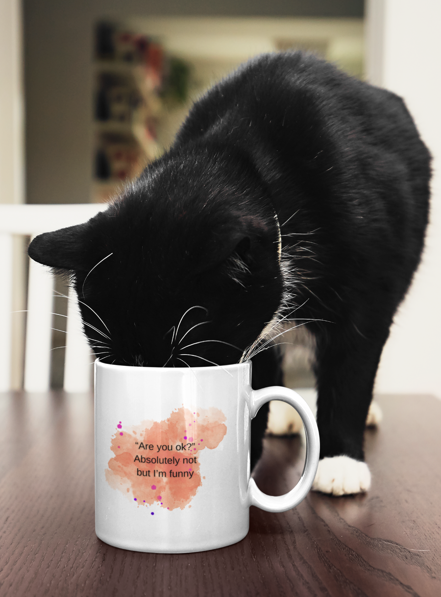 Are you ok? Absolutely not Ceramic Mug, meme mug, Funny sayings,funny quotes,Silly sayings, witty gifts, Mom nana daughter gifts, dark humor