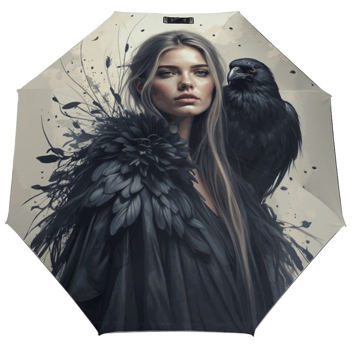Goddess Morrigan Auto Umbrella with Printed Pattern Outside ZYS03-8K