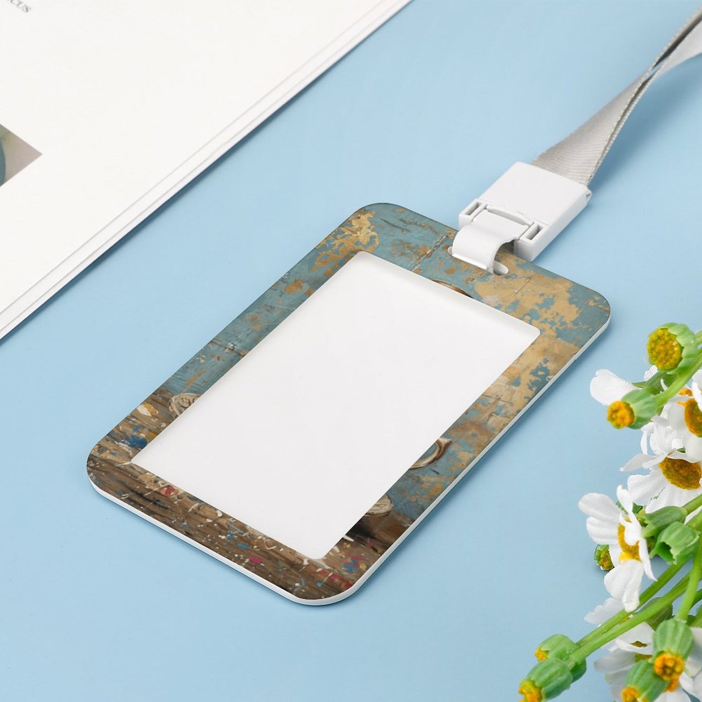 Mouse in Teacup Vertical ID Badge Holder