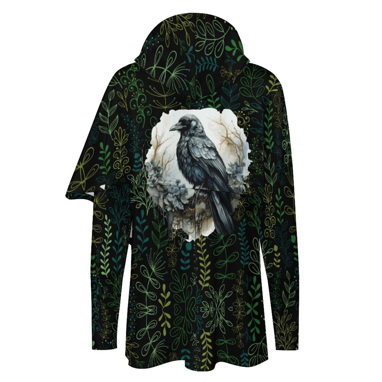 230gsm Poncho-style Long Sleeve Women Hoodie with Irregular Hem DS001 (All-Over Printing)