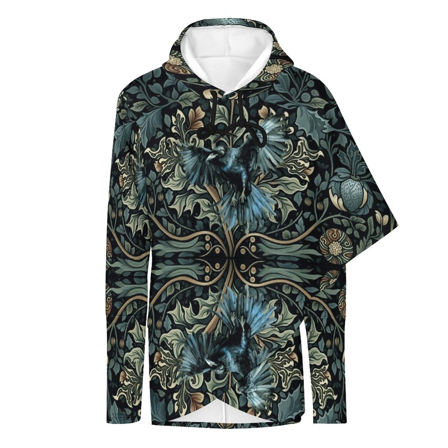 230gsm Poncho-style Long Sleeve Women Hoodie with Irregular Hem DS001 (All-Over Printing)