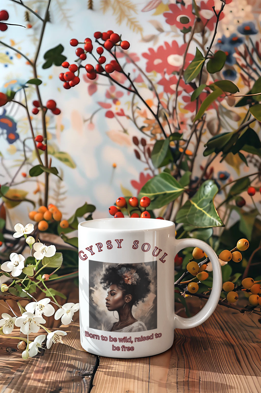 Gypsy Soul Woman Born to be wild! Ceramic Mug, Born to be wild mug, Mothers day, mom nana daughter gift, Birthday bestie gift