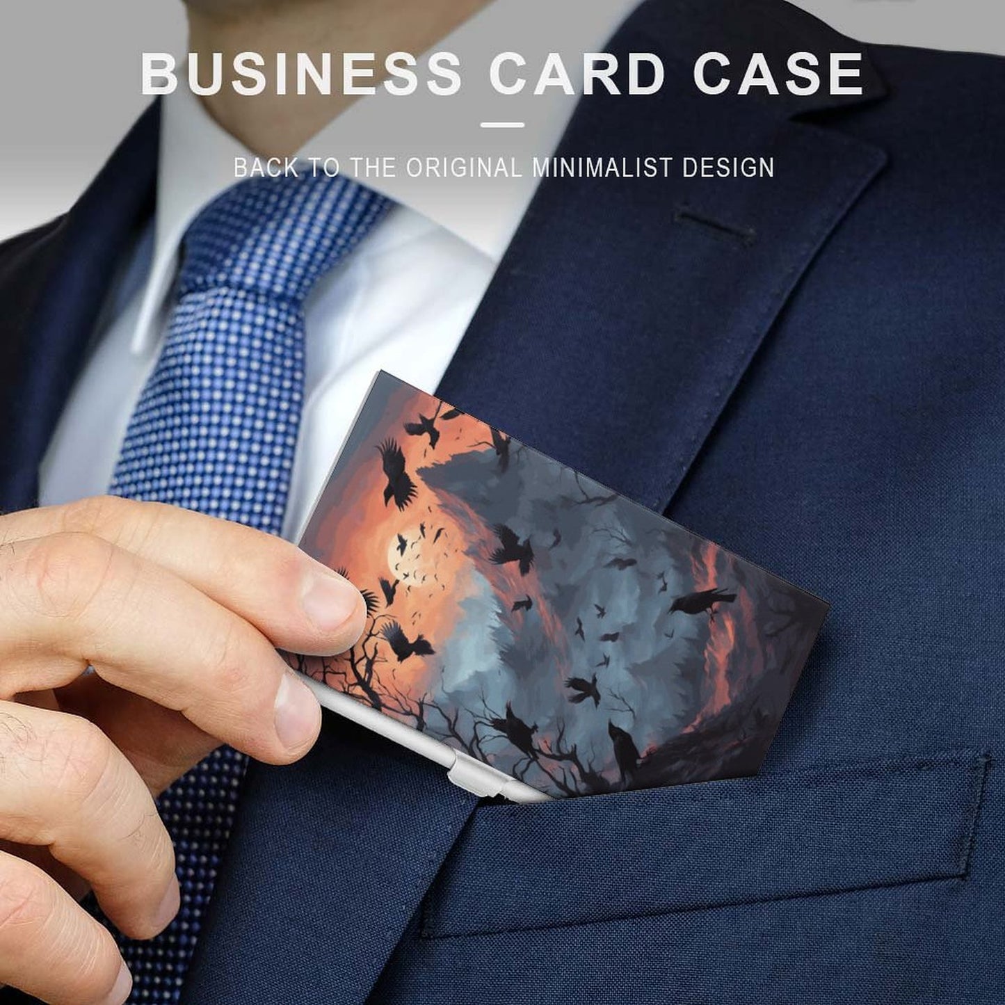 Murder of Crows Twilight Business Card Holder