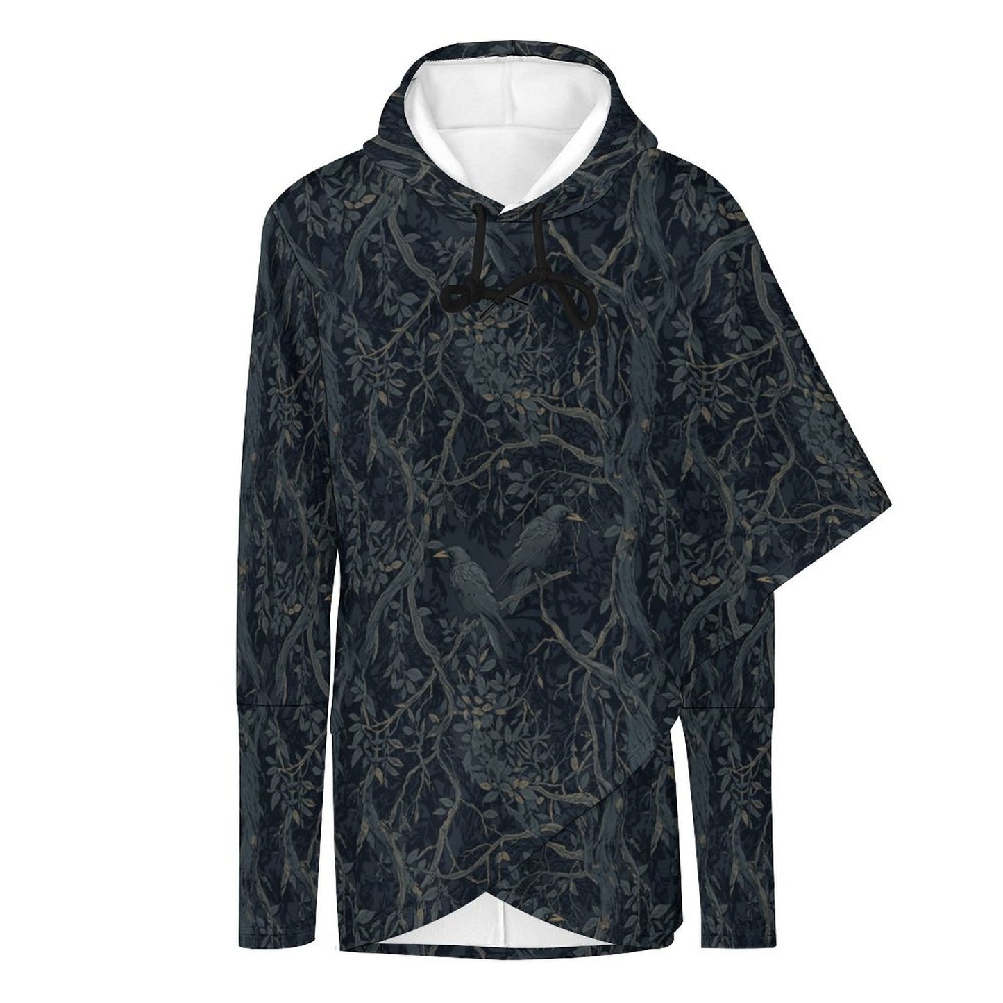 230gsm Poncho-style Long Sleeve Women Hoodie with Irregular Hem DS001 (All-Over Printing)