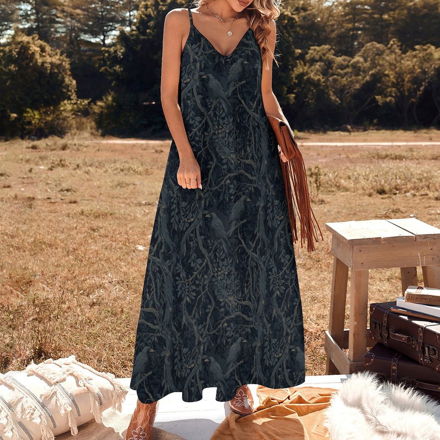 Ankle-length Slip Dress BDQ (All-Over Printing)