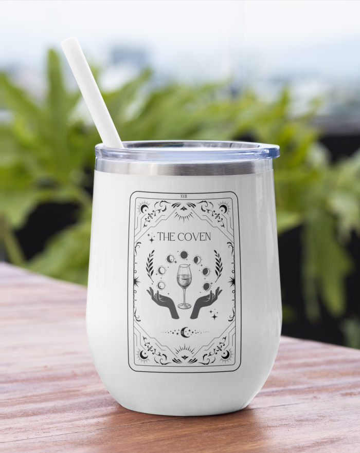 The Coven Chill Wine Tumbler, Bachelorette Chill Wine Tumbler, groovy bachelorette, bride squad, team bride, soul sister, dazed and engaged