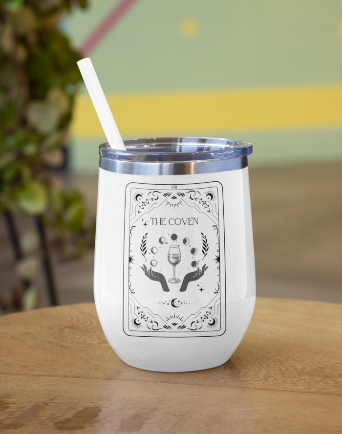 The Coven Chill Wine Tumbler, Bachelorette Chill Wine Tumbler, groovy bachelorette, bride squad, team bride, soul sister, dazed and engaged