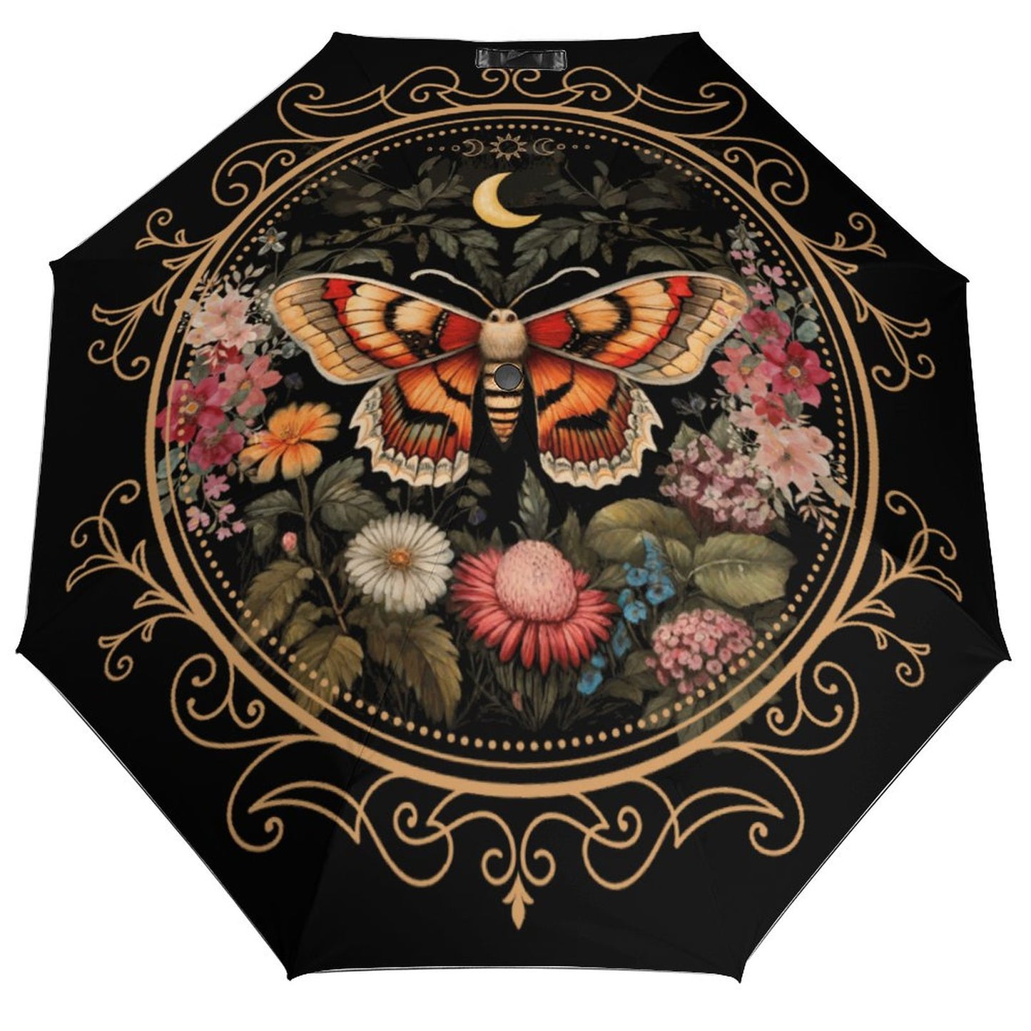 Cottagecore Lunamoth Auto Umbrella with Printed Pattern Outside ZYS03-8K