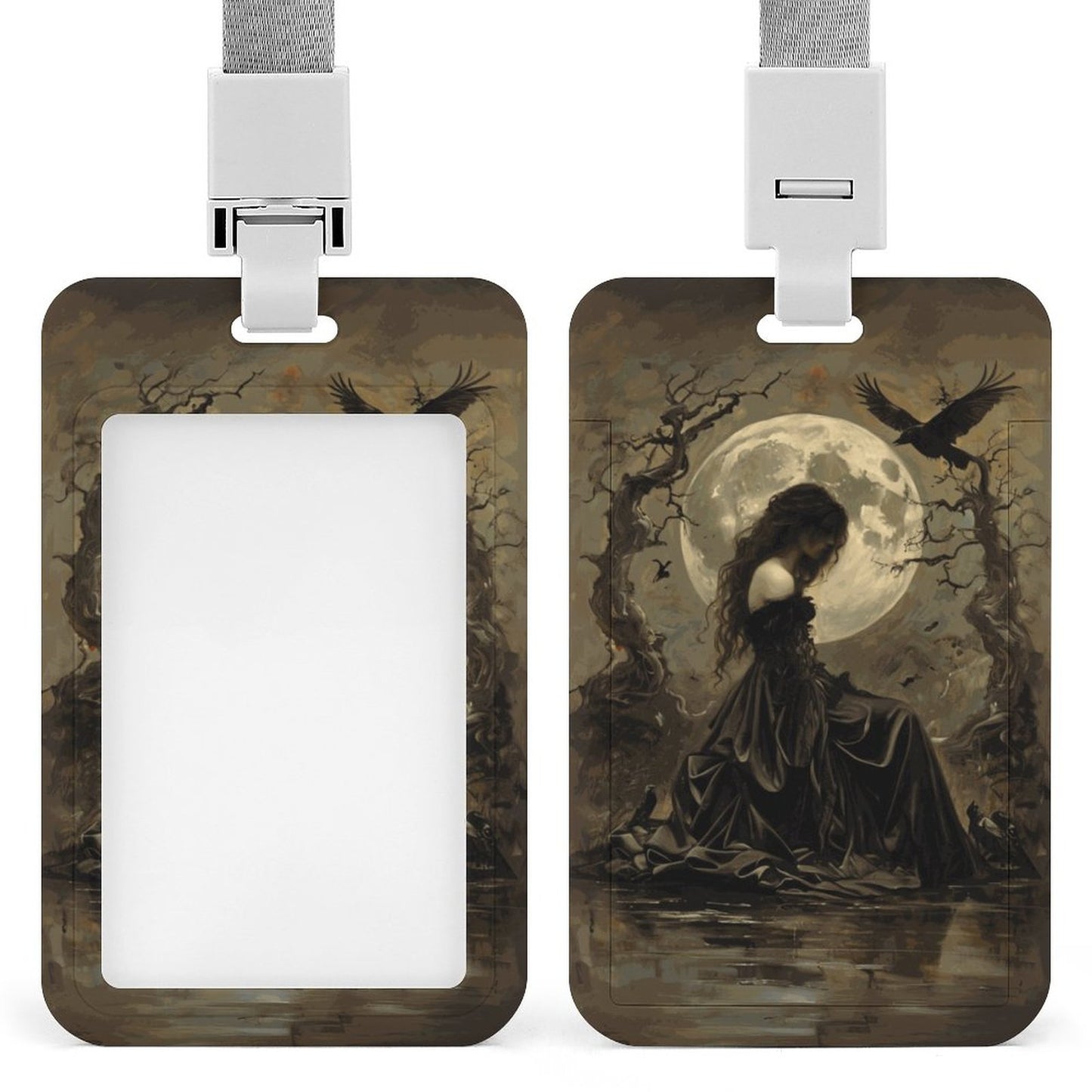 Celtic Goddess Morrigan Vertical ID Badge Holder