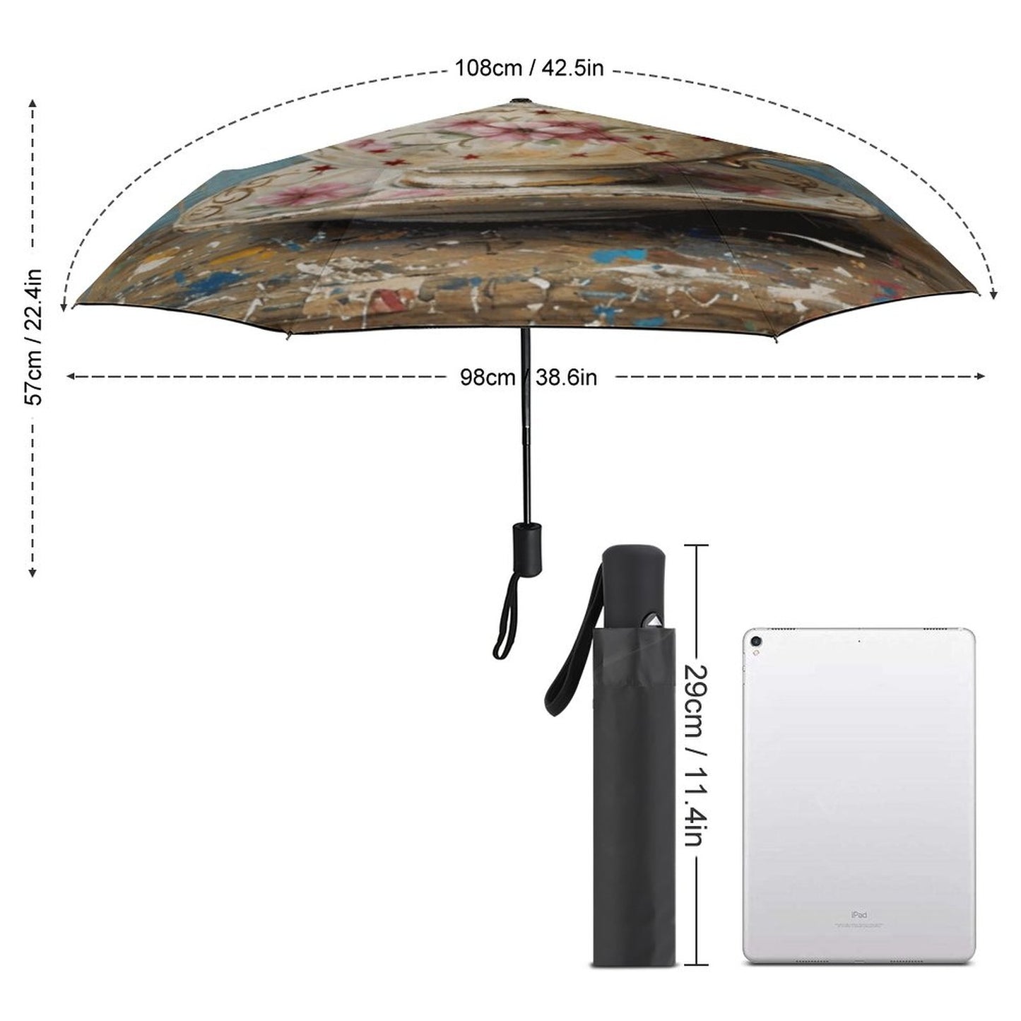 Teacup Mouse Auto Umbrella with Printed Pattern Outside ZYS03-8K