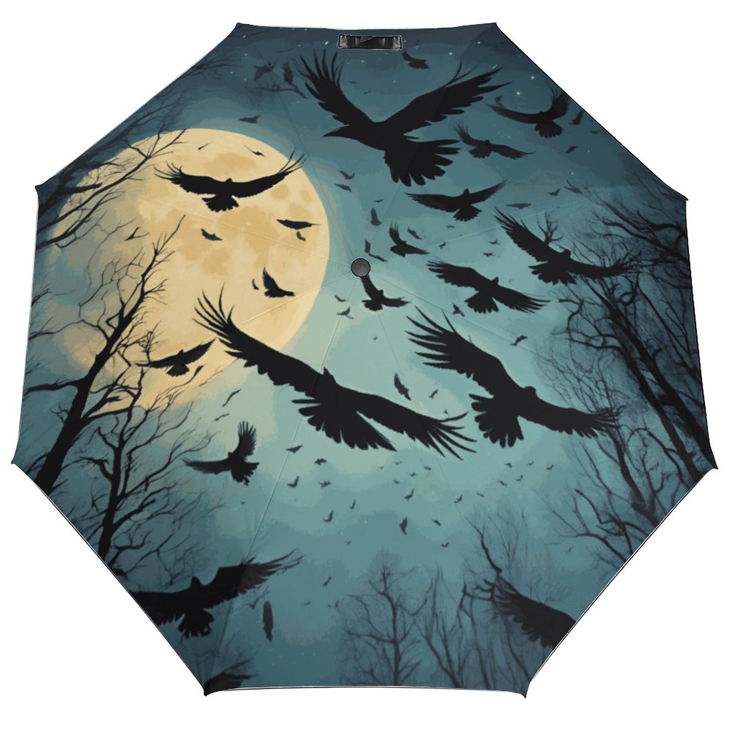 Full Moon Crow Auto Umbrella with Printed Pattern Outside ZYS03-8K