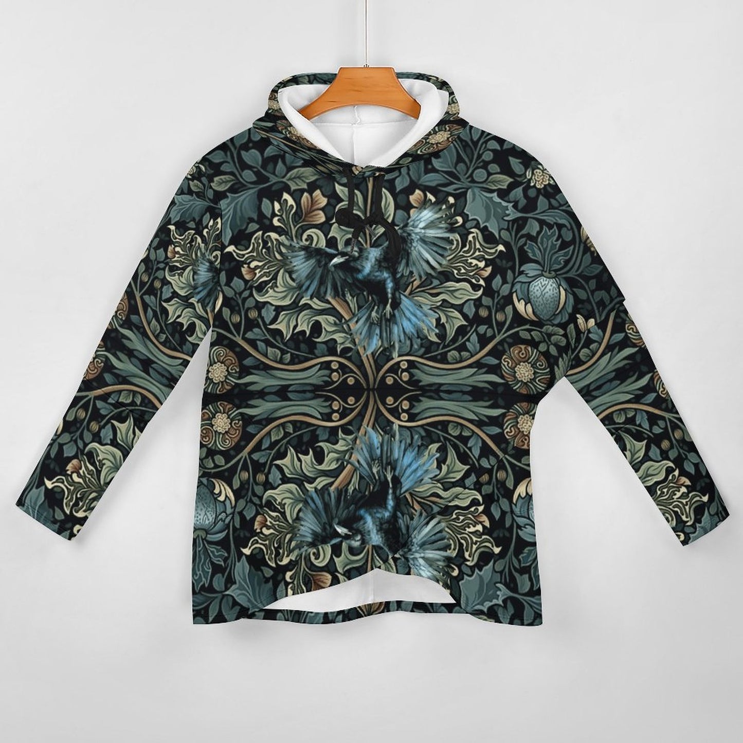 230gsm Poncho-style Long Sleeve Women Hoodie with Irregular Hem DS001 (All-Over Printing)