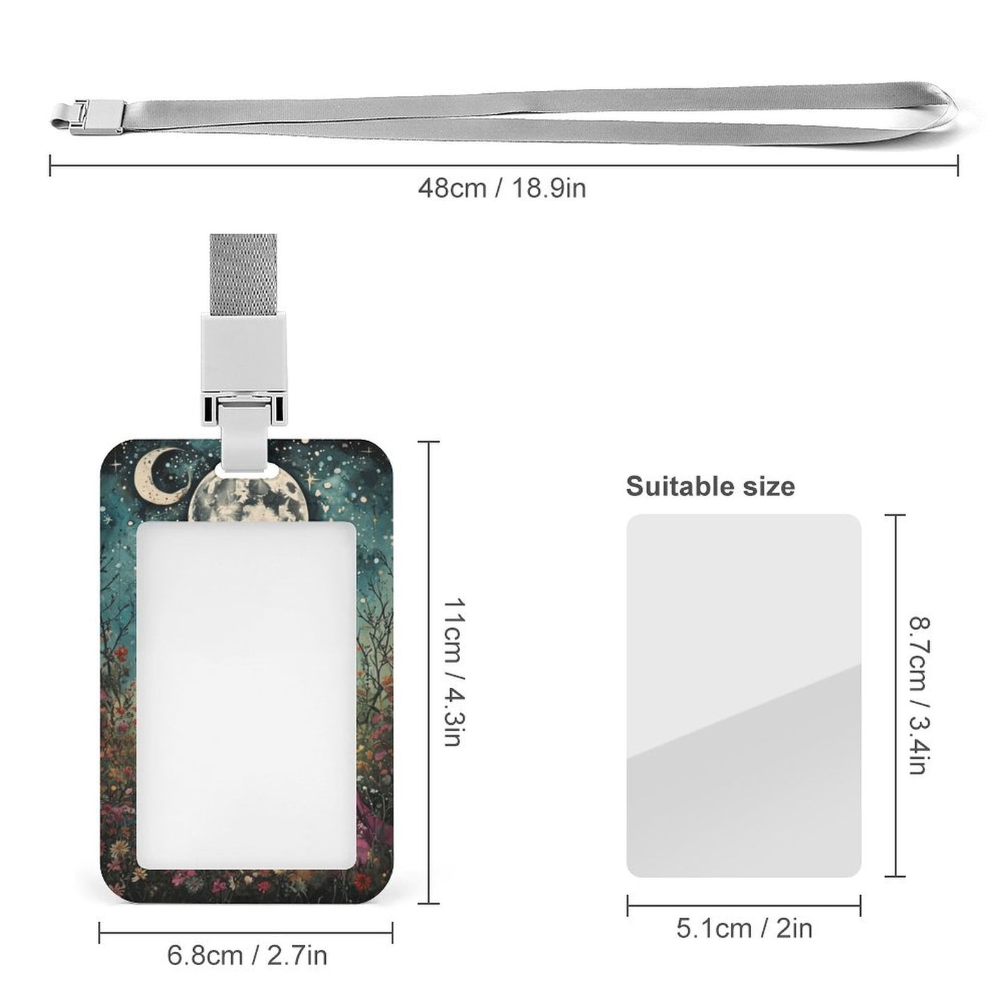 Boho Witches Vertical ID Badge Holder