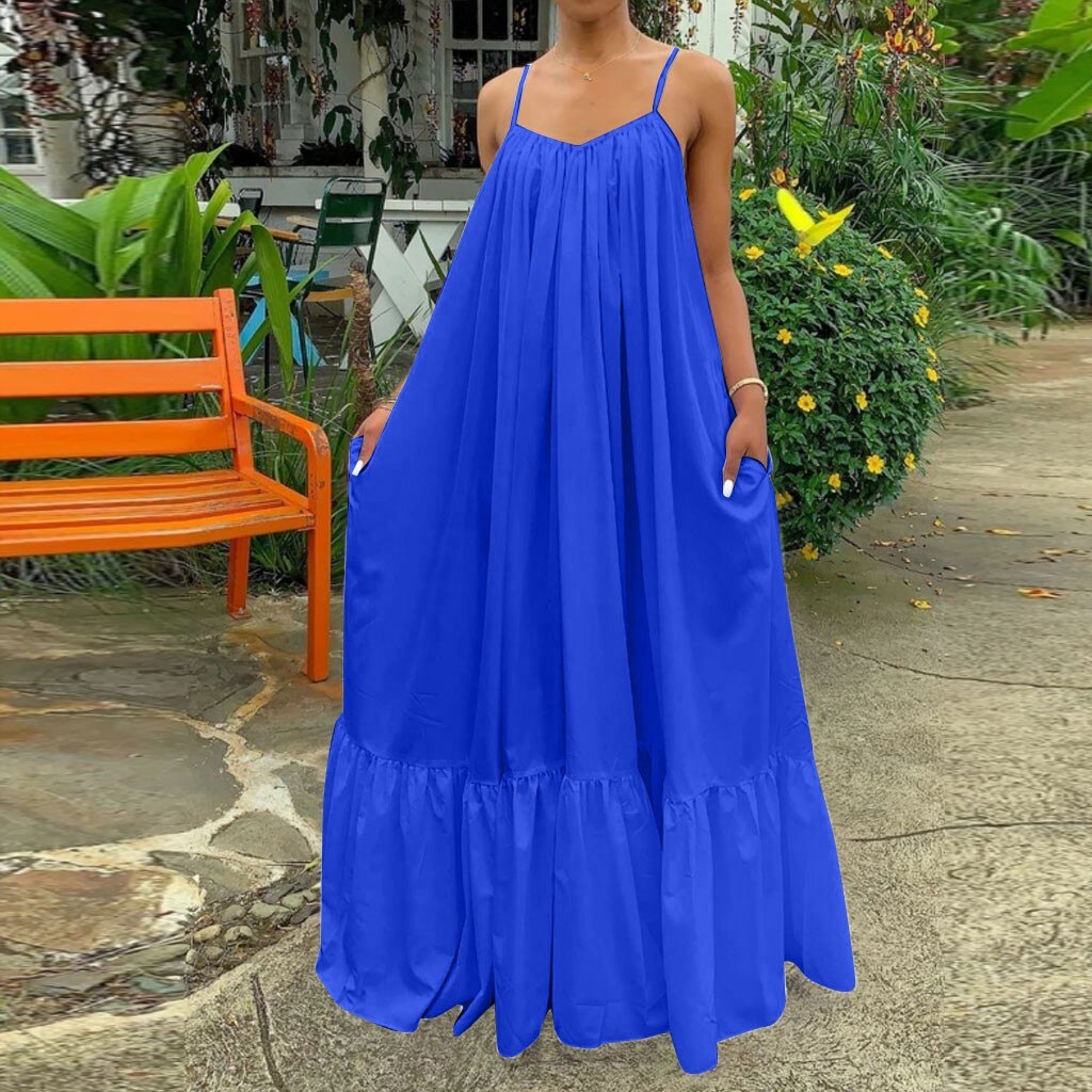 Loose Pleated Beach Sundress - The Witchy Gypsy