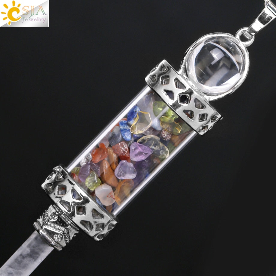 Crystal Pendulums, Clear Quartz Pendulum, Dowsing Natural Stone Pendant - The Witchy Gypsy