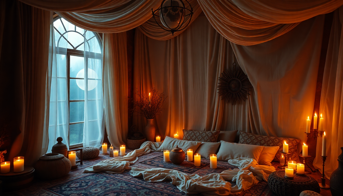 Moonlit Wardrobe, Sacred Space: Craft a Witchy Bohemian Lifestyle with Crystal-Infused Decor for Everyday Meditation and Mindful Travel