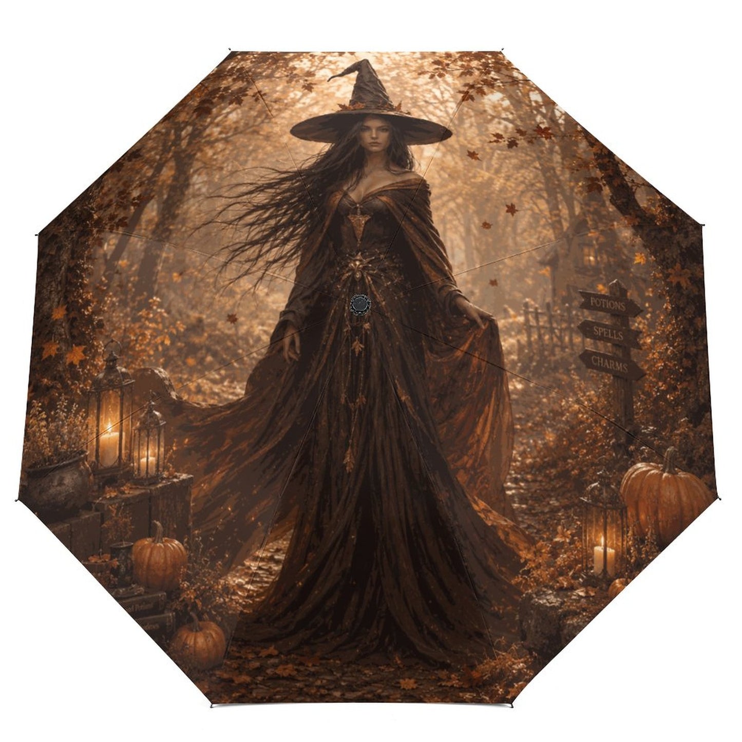 The Witch Autumn Car Reverse Umbrella