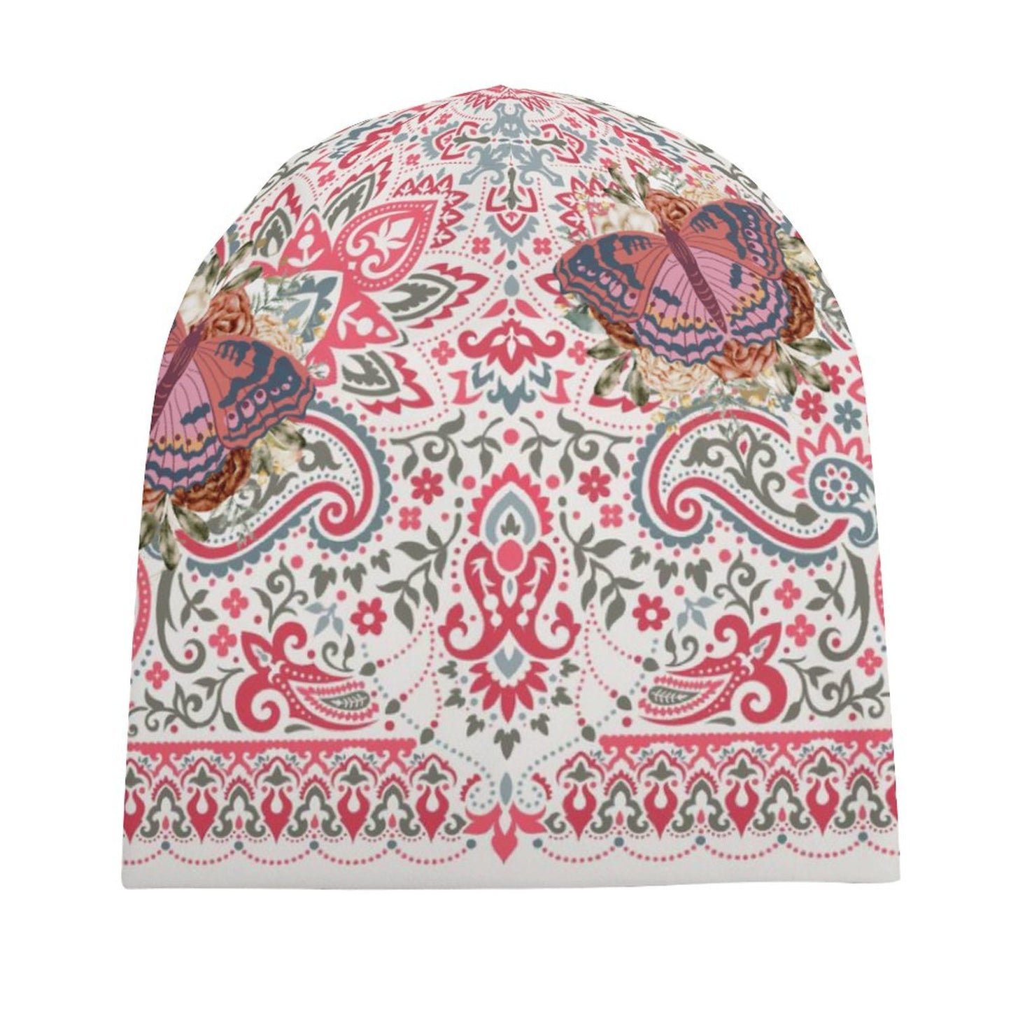 Pink Lunamoth Paisley Pullover Cap (All-Over Printing)