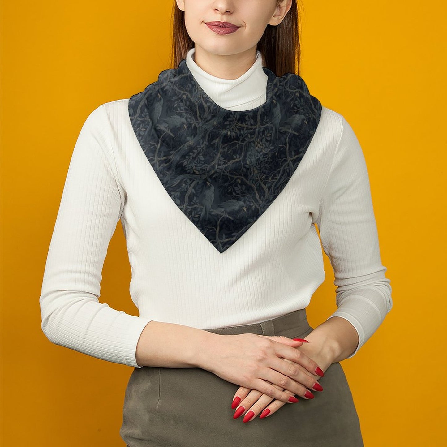 Square Printed Scarves with Skin-friendly Imitated Silk