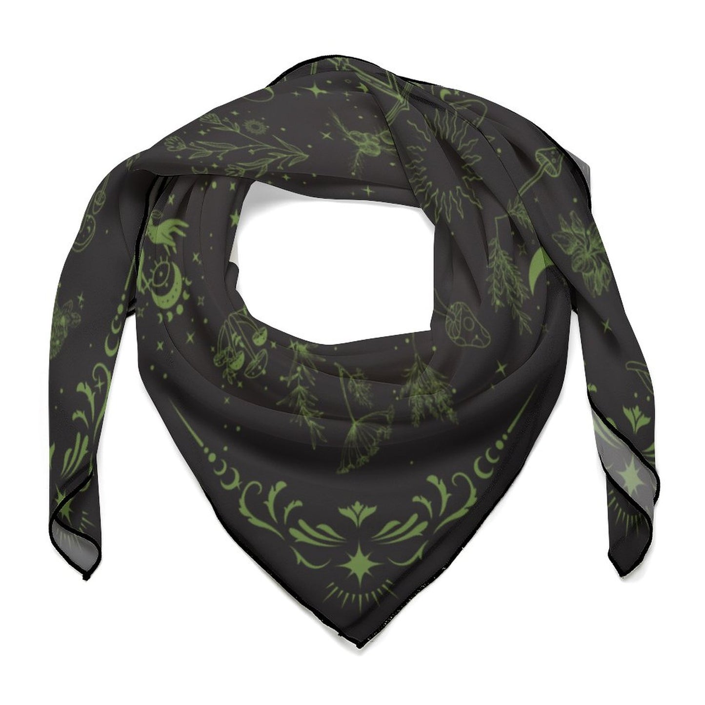 Witchy Herbs in Green Women's Scarf NZ215