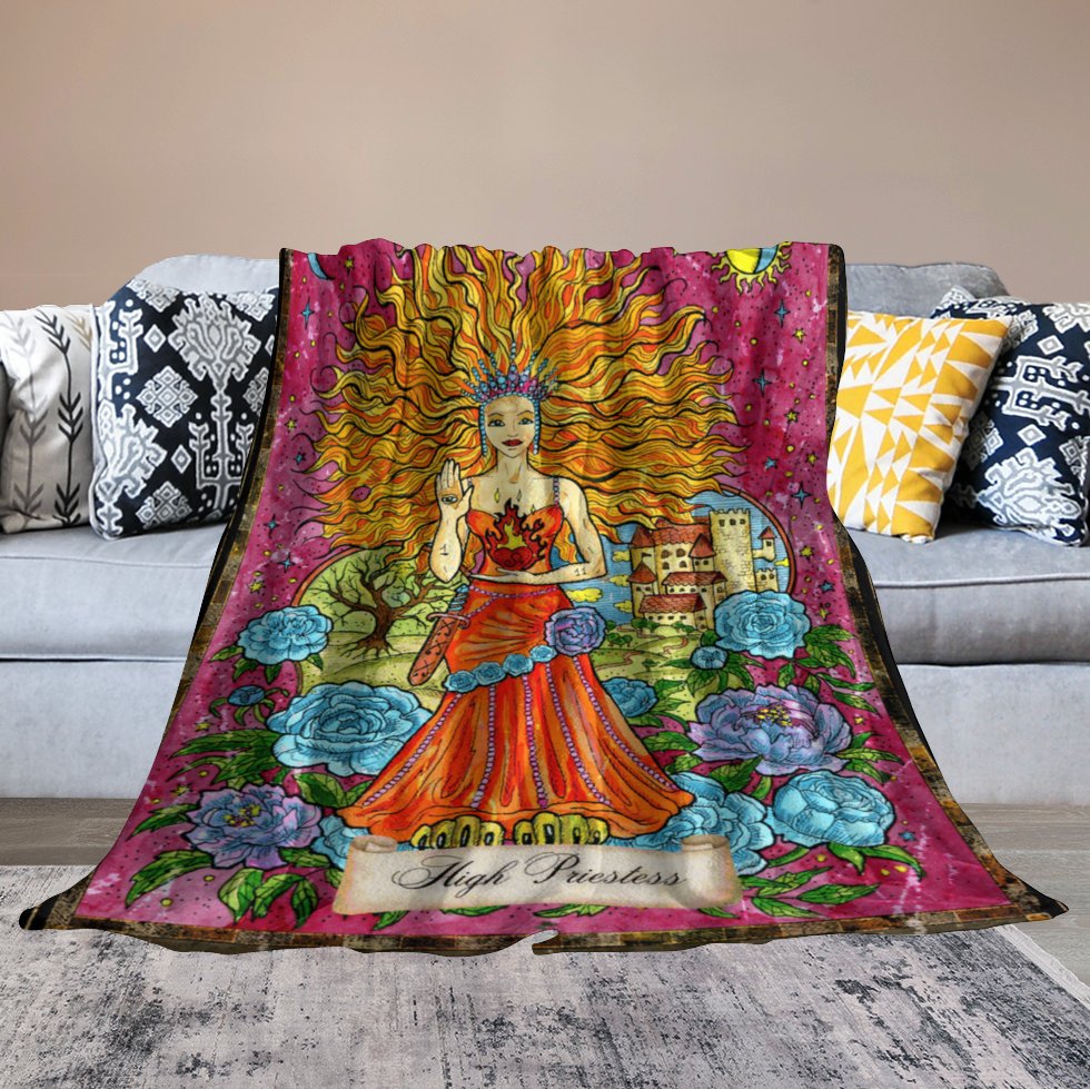 The High Priestess 280gsm Flannel Blanket-60"x80" (Dual-sided Printing)