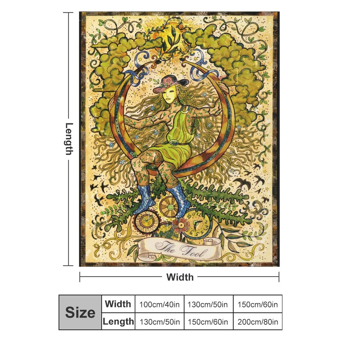 The Fool Tarot 250gsm Flannel Fleece Blanket-40"x50"