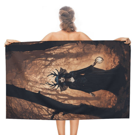 Forest Witch Beach Towel for Adults (All-Over Printing)