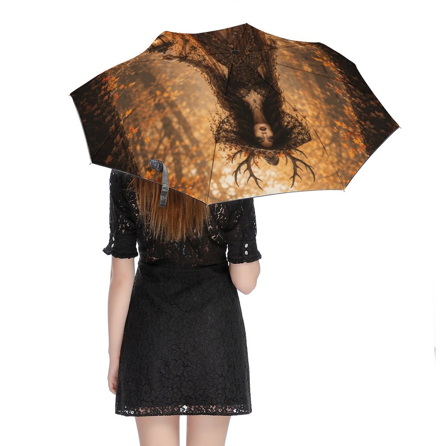Elen of the Way Autumn Tri-fold Automatic Umbrella