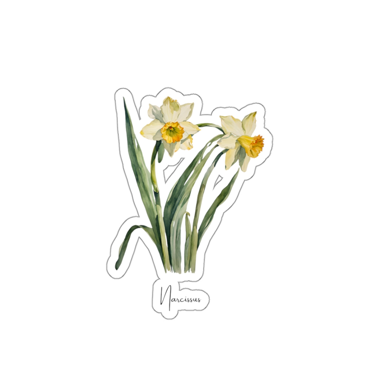 Narsissus December Birth Flower Kiss-Cut Stickers