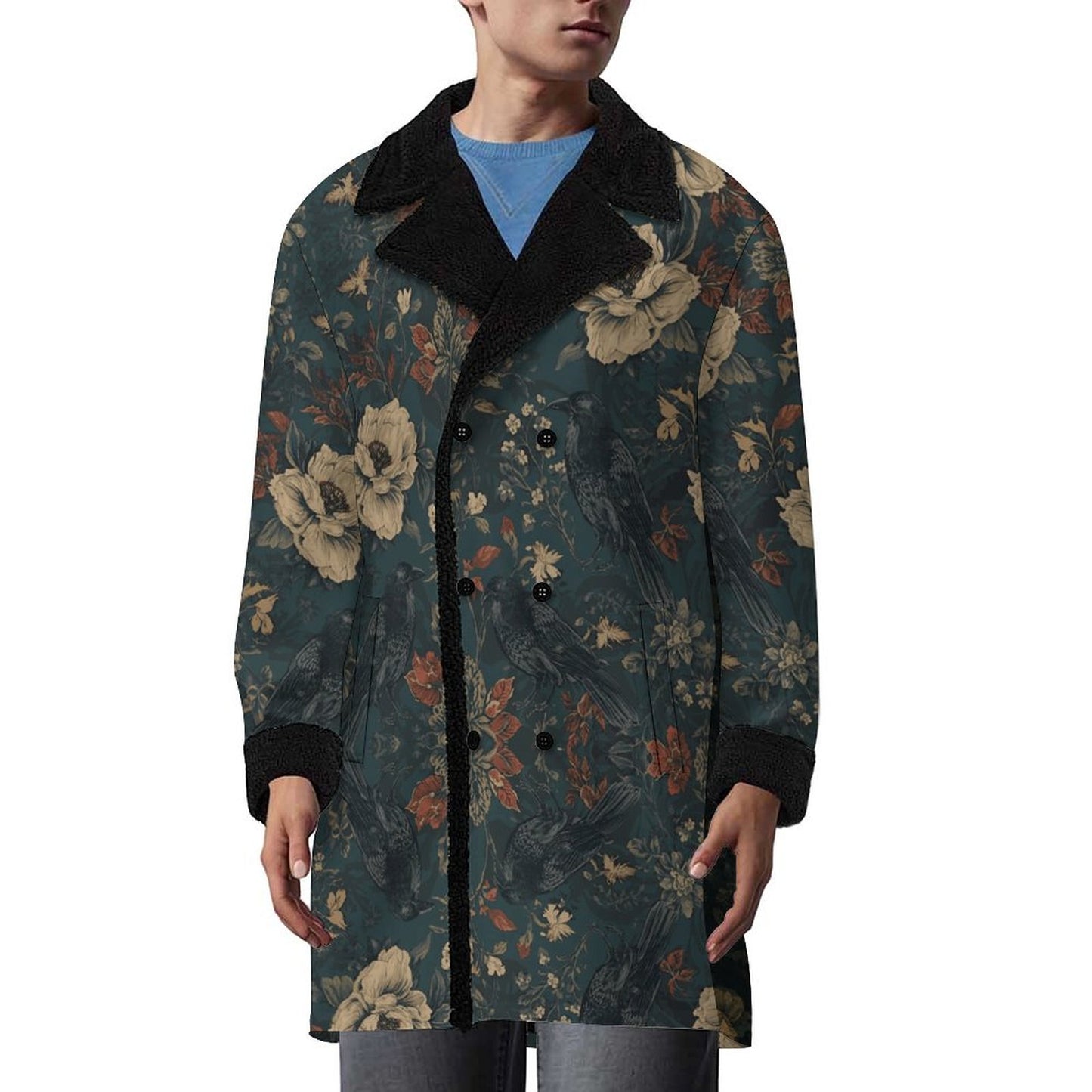 Dark Academia British Trench Coat - Edgar Allan Poe Inspired, Goth Menswear