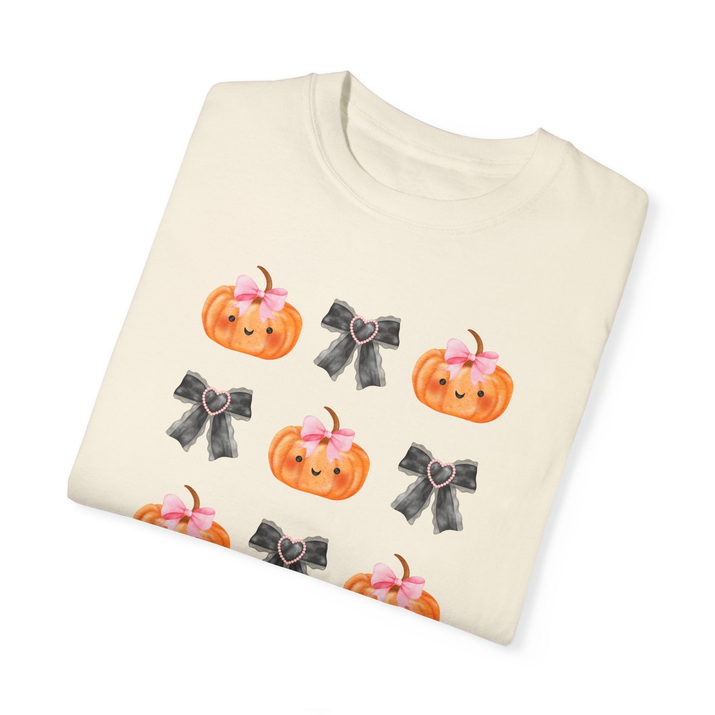 Sweet Pumpkins and Bows Unisex Garment-Dyed T-shirt