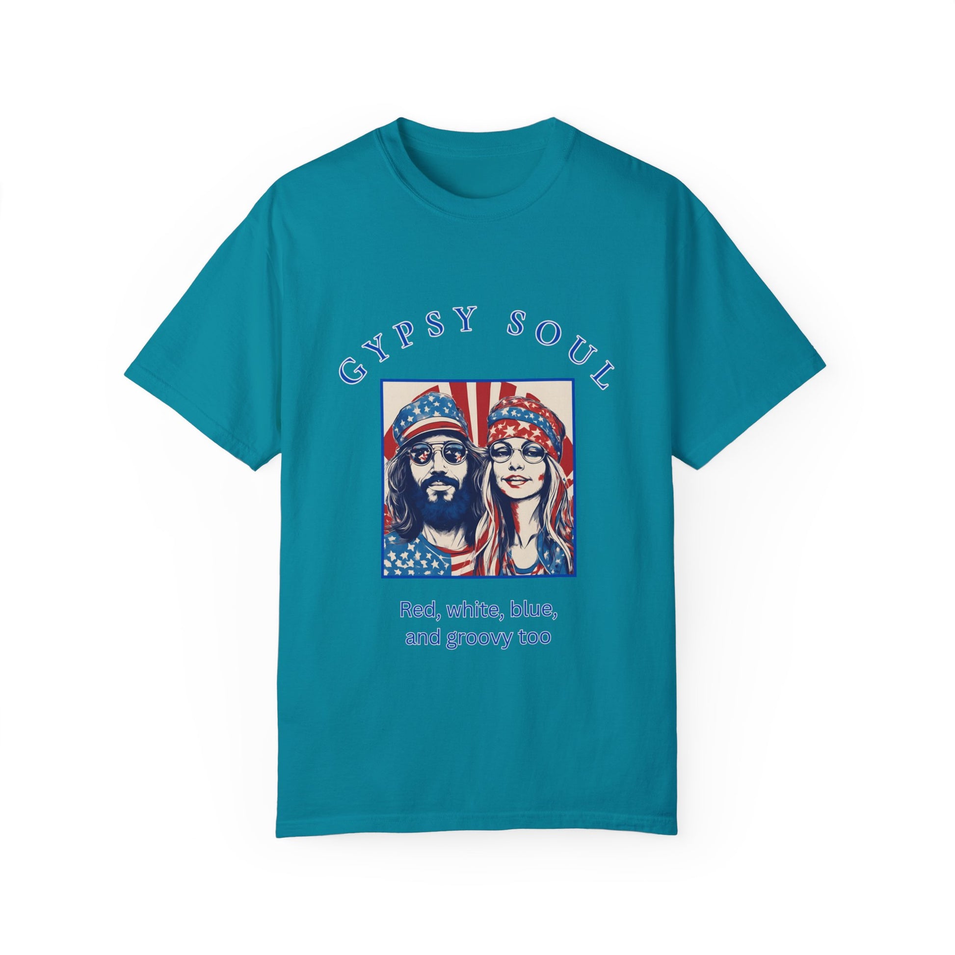 Gypsy Soul Red, white, blue, and groovy too T-shirt, hippy style - The Witchy Gypsy