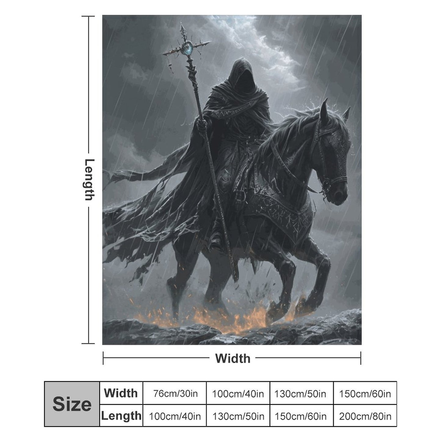 Elden Ring Cloaked Knight 250gsm Flannel Throw Blanket-60"x80"