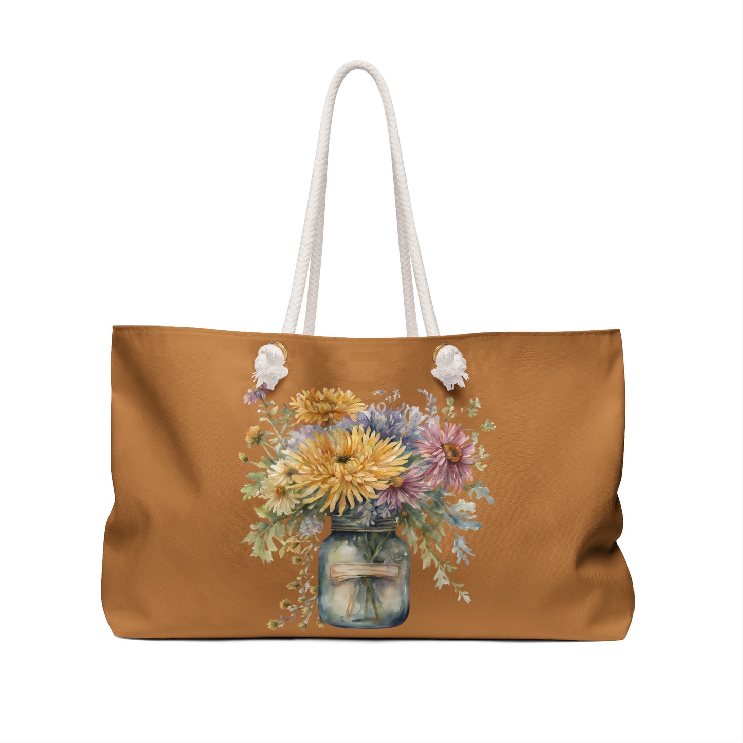 November Boho Weekender Bag, Flower of the month, Chrysanthemum Flower - The Witchy Gypsy